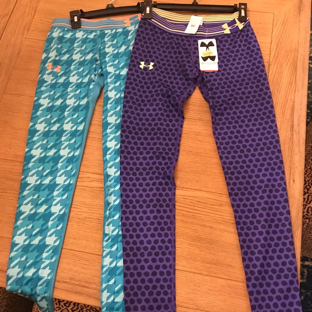 2 UA girls leggings youth large